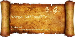 Varga Gáspár névjegykártya